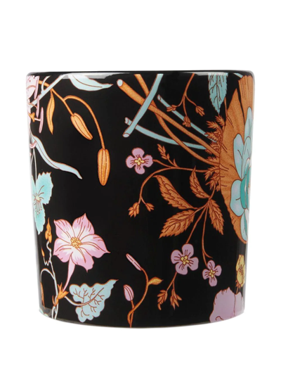 Shop Gucci Violet-scented Flora-print Candle In Black