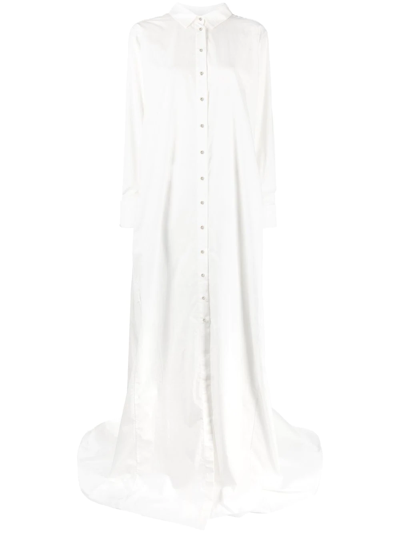 Marques' Almeida Maxi Pleat-detail Shirt Dress In White