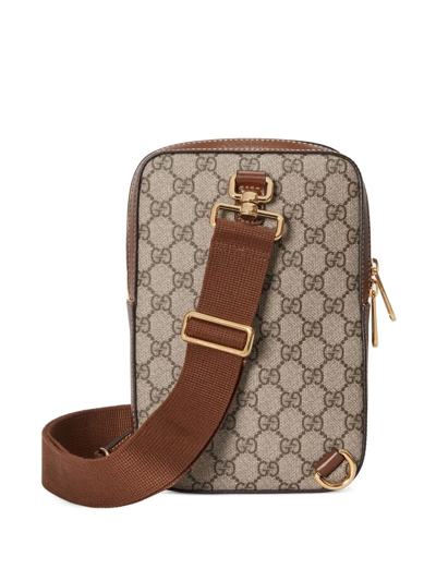 Shop Gucci Gg Supreme Slingback Bag In Neutrals