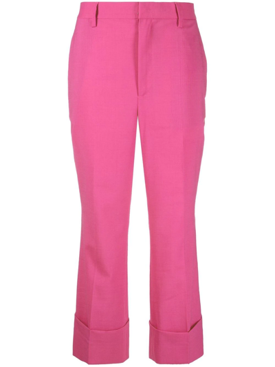 Shop Dsquared2 Cropped Tailored Trousers In Pink