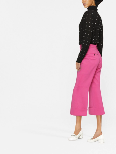 Dsquared2 Belt Loop Button Cuff Hem Trousers In Pink
