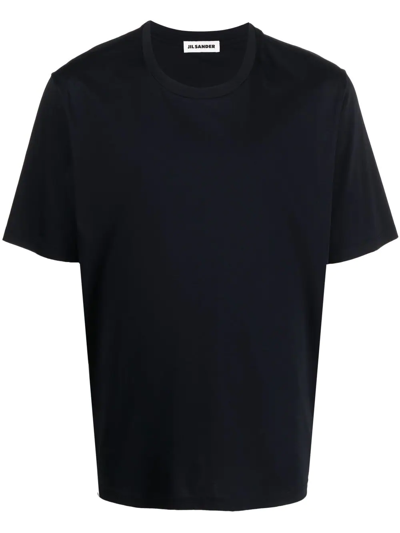 Shop Jil Sander Short-sleeve Cotton T-shirt In Blue