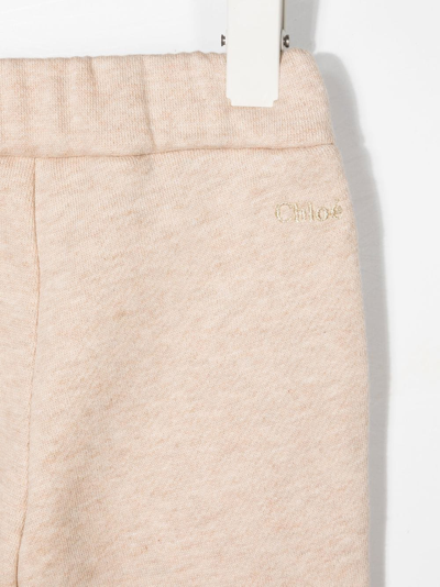 Shop Chloé Cotton Drawstring-waist Trousers In Neutrals