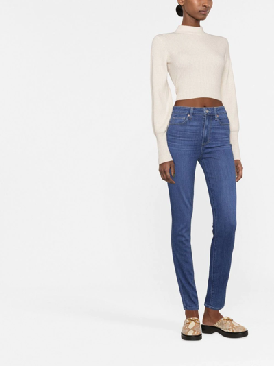 Shop Paige High-waisted Skinny Jeans In Blue