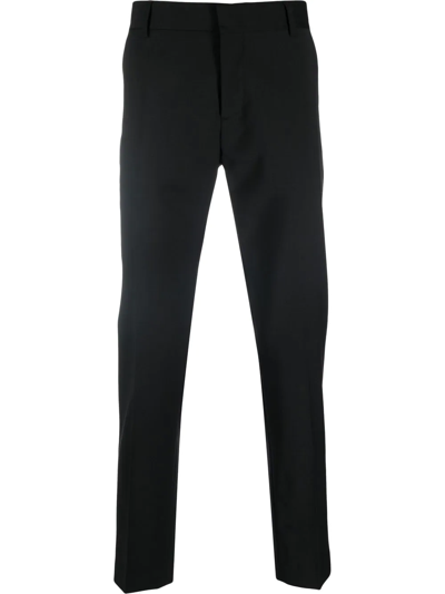 Shop Daniele Alessandrini Wool-blend Tailored Trousers In Black