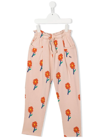Shop Bobo Choses Floral-print Elasticated-waist Trousers In Pink