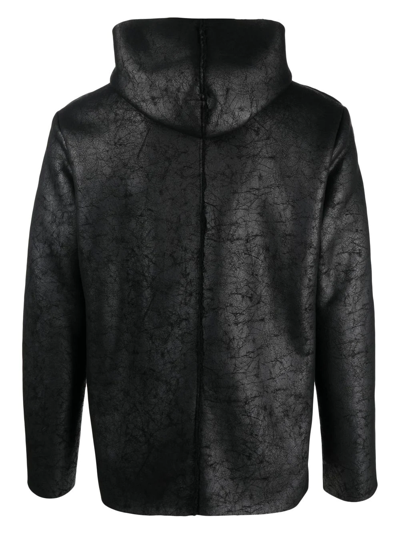 Shop Daniele Alessandrini Zip-up Hooded Jacket In Black