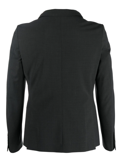 Shop Daniele Alessandrini Single-breasted Wool-blend Blazer In Grey
