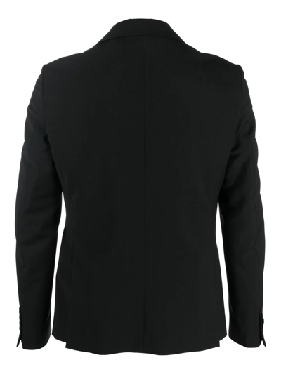 Shop Daniele Alessandrini Single-breasted Wool-blend Blazer In Black