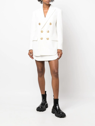 Shop Dsquared2 Fitted Double-breasted Suit Skirt In White