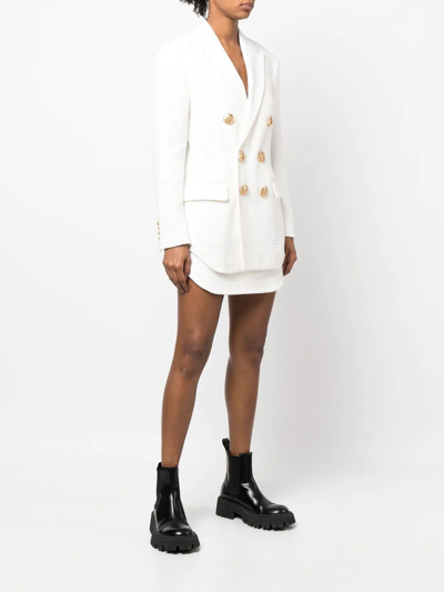 Dsquared2 Fitted Double-breasted Suit Skirt In White