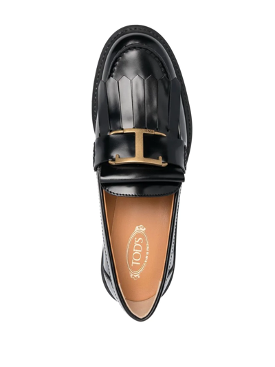 Shop Tod's Timeless Leather Loafers In Black