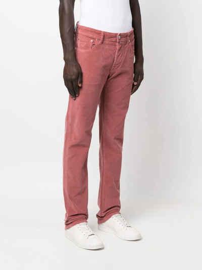 Shop Jacob Cohen Bard Slim-fit Trousers In Pink
