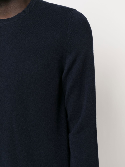 Shop Fedeli Round-neck Fine-knit Jumper In Blue
