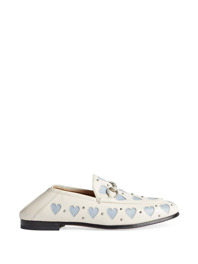 Shop Gucci Lovelight Leather Loafers In White
