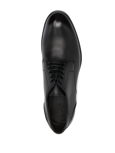 Zegna Black Siena Flex Derby In Black