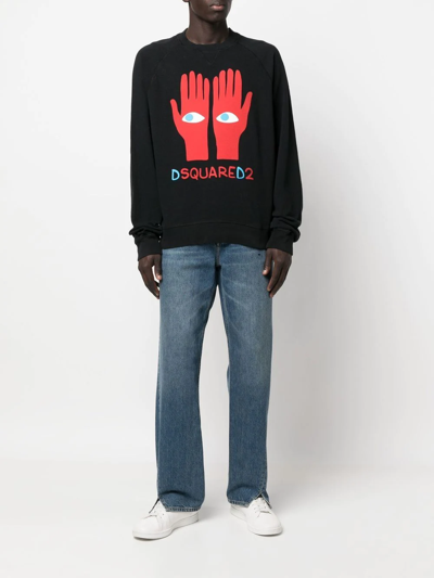 Dsquared2 Graphic-print Logo Sweatshirt In Black