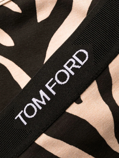 Shop Tom Ford Zebra-print Briefs In Neutrals