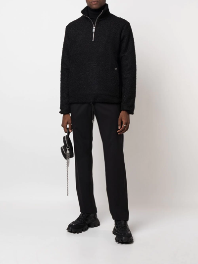 Shop Alyx Elevated Half-zip Sweater In Blk0001