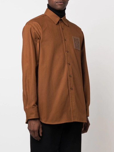 RAF SIMONS LOGO-PATCH SHIRT 