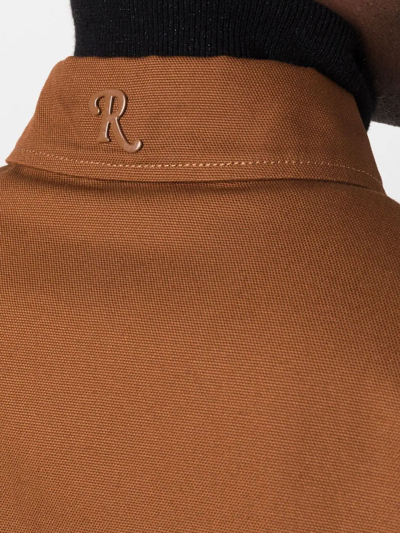 Raf Simons Logo-patch Shirt In Brown