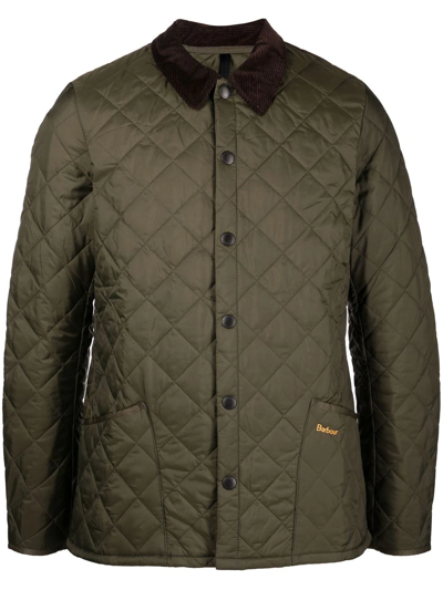 Shop Barbour Quilted Shirt Jacket In Green