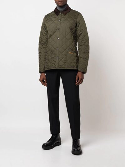 Shop Barbour Quilted Shirt Jacket In Green