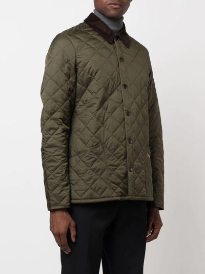 Shop Barbour Quilted Shirt Jacket In Green