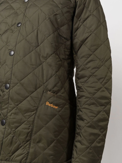 Shop Barbour Quilted Shirt Jacket In Green