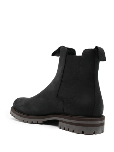 Shop Common Projects Ridged Leather Chelsea Boots In Black
