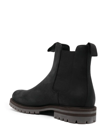 Common Projects Ridged Leather Chelsea Boots In Black