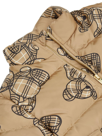 Shop Burberry Thomas Bear Puffer Jacket In Neutrals