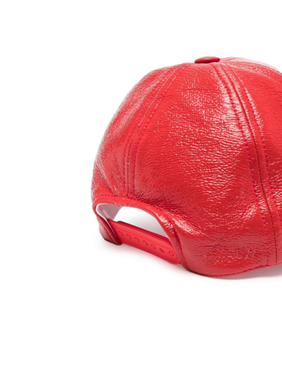 Shop Courrèges Vinyl Logo-patch Baseball Cap In Red
