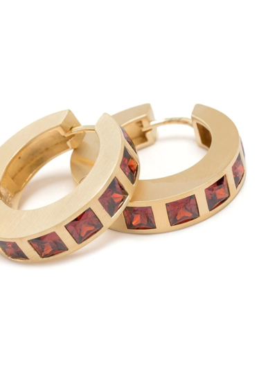 Tom Wood Gold-plated Sterling Silver Garnet Earrings In Gold