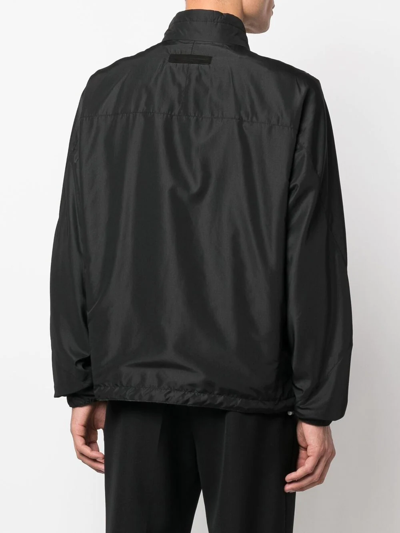 Zegna Logo-print Reversible Jacket In Black