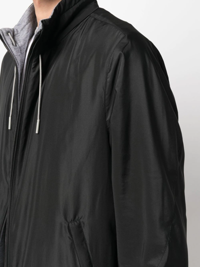 Zegna Logo-print Reversible Jacket In Black