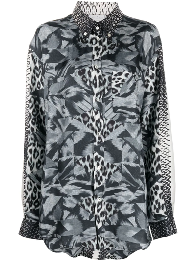 Pierre-louis Mascia Abstract-print Silk Shirt In 101