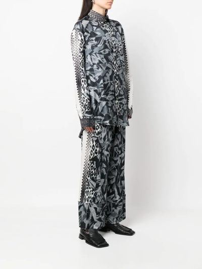 Pierre-louis Mascia Abstract-print Silk Shirt In 101