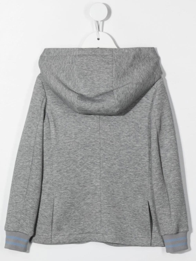 Shop Emporio Armani Logo-patch Hooded Blazer In Grey