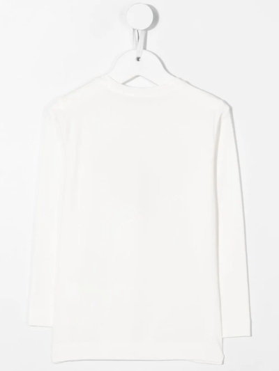 Shop Monnalisa Logo-print Long-sleeve T-shirt In White