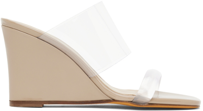 Shop Maryam Nassir Zadeh Beige Olympia Heeled Sandals In 380 Adobe Patent