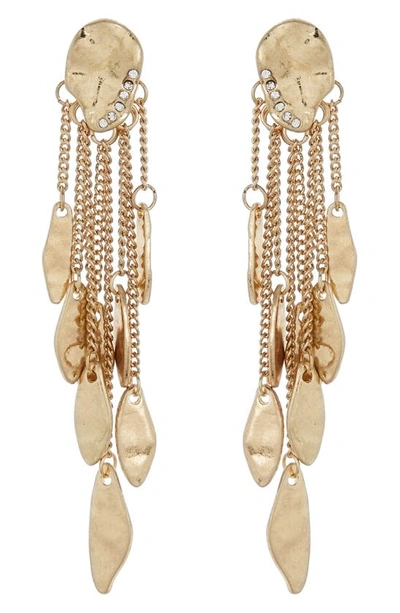 Shop Melrose And Market Molten Leaf Chandelier Earrings In Gold