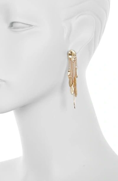 Shop Melrose And Market Molten Leaf Chandelier Earrings In Gold