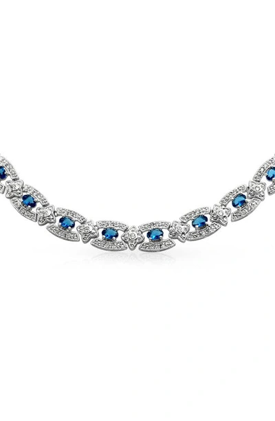 Bling Jewelry Crystal Pavé Collar Necklace In Blue