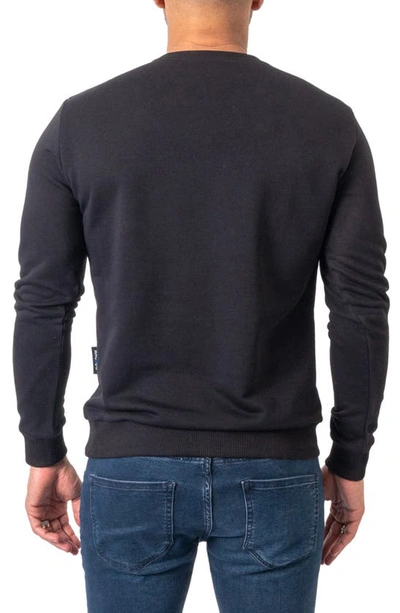 Maceoo Future Black Stretch Cotton Graphic Sweater In Black