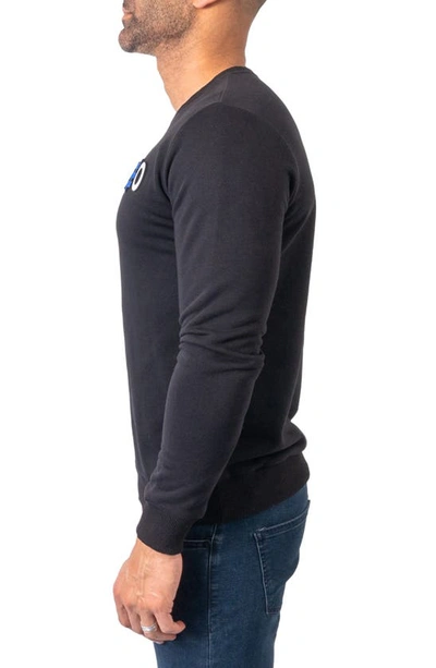 Maceoo Future Black Stretch Cotton Graphic Sweater In Black