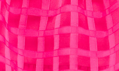 English Factory Grid Pattern Tiered Organza Minidress In Fuchsia