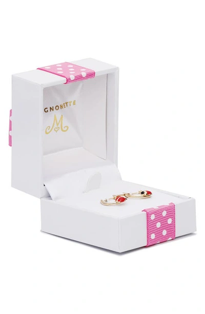 Mignonette 14k Gold Ladybug Hoop Earrings In Gold