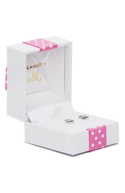 Mignonette Sterling Silver Teddy Bear Stud Earrings In Silver