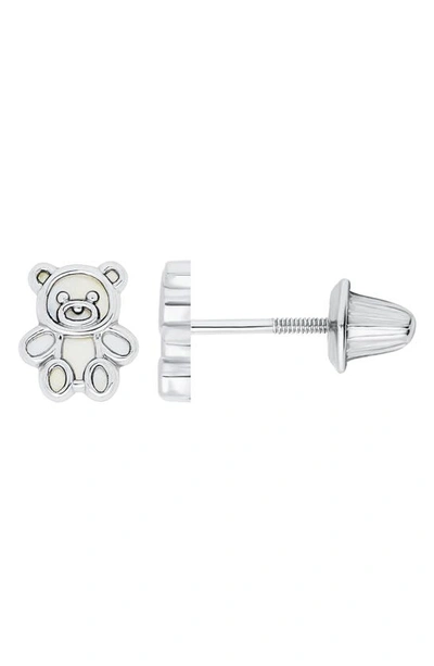 Shop Mignonette Sterling Silver Teddy Bear Stud Earrings